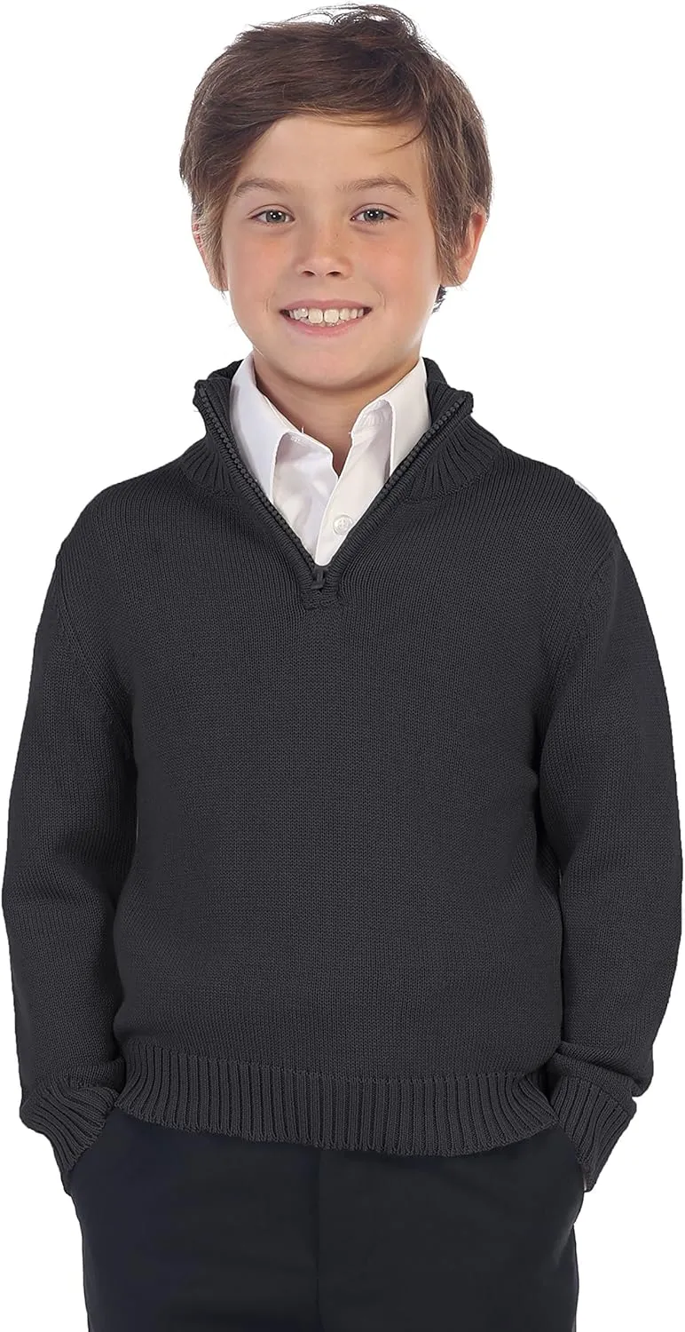 Gioberti Boy's Knitted Half Zip 100% Cotton Sweater