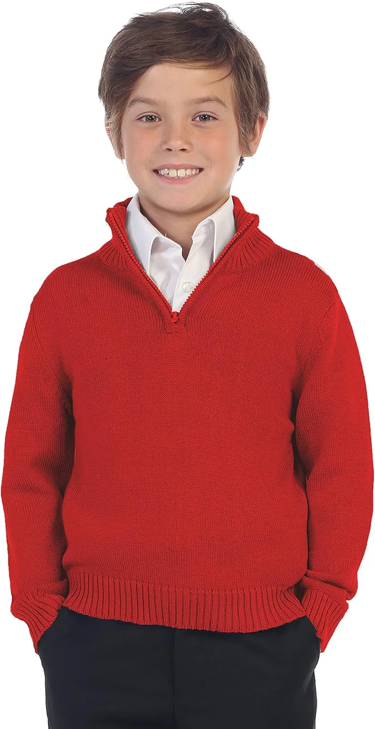 Gioberti Boy's Knitted Half Zip 100% Cotton Sweater