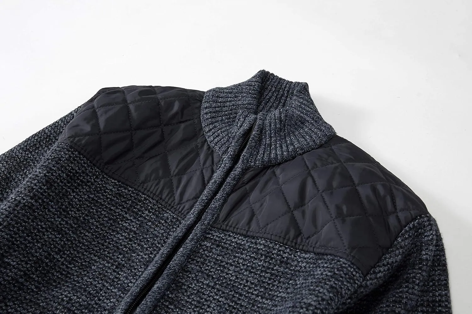 Gioberti Men's Knitted Regular Fit Full Zip Cardigan Sweater with Soft Brushed Flannel Lining