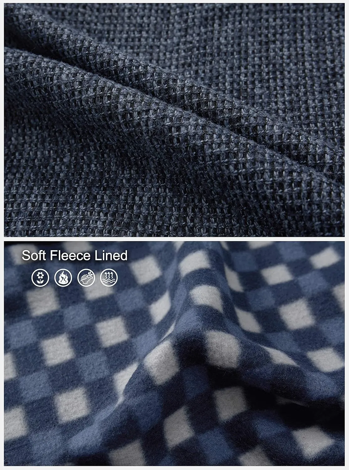 Gioberti Men's Knitted Regular Fit Full Zip Cardigan Sweater with Soft Brushed Flannel Lining