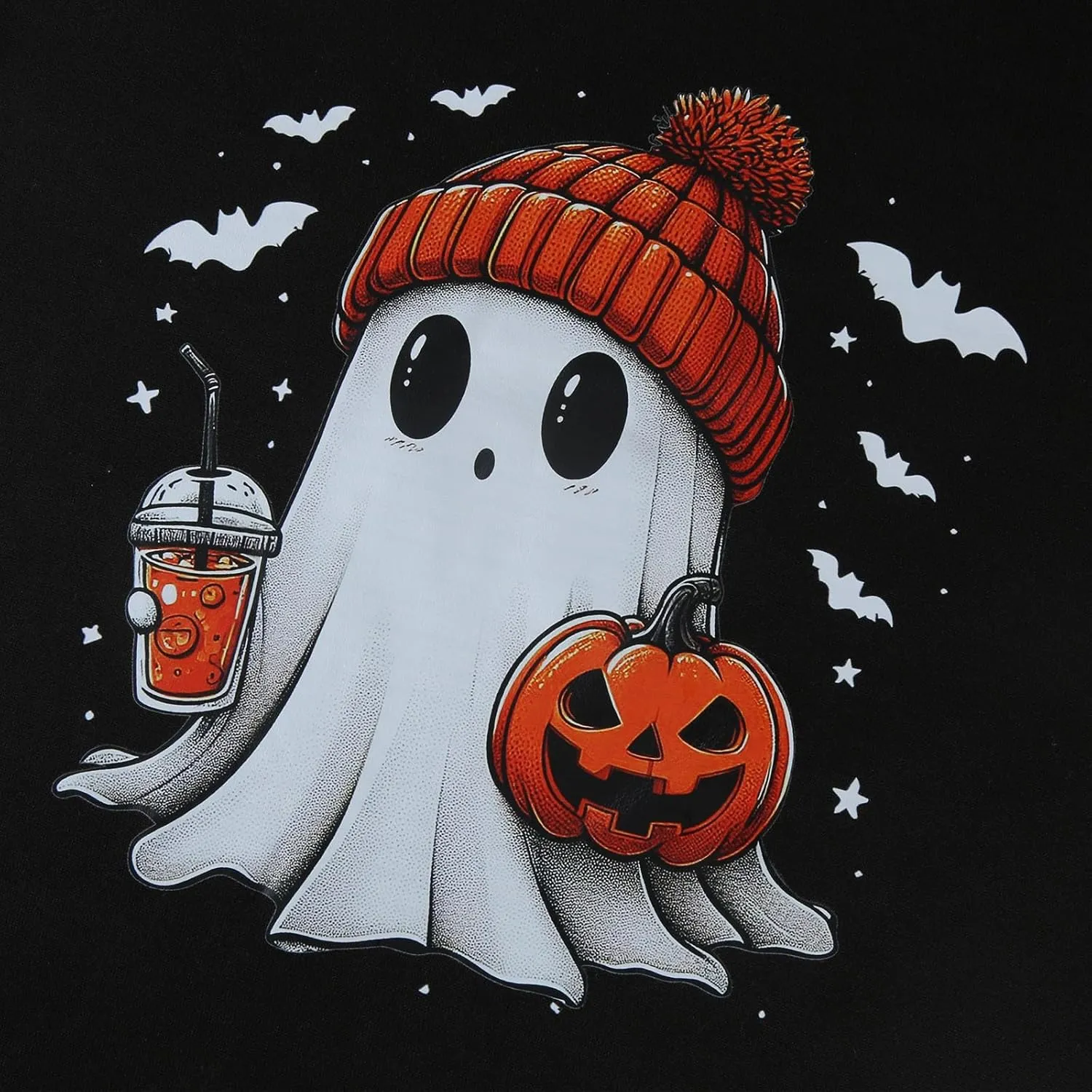 Halloween Sweatshirts for Women Long Sleeve Crewneck Cute Spooky Pullover Tops Oversized Halloween Ghost Shirt