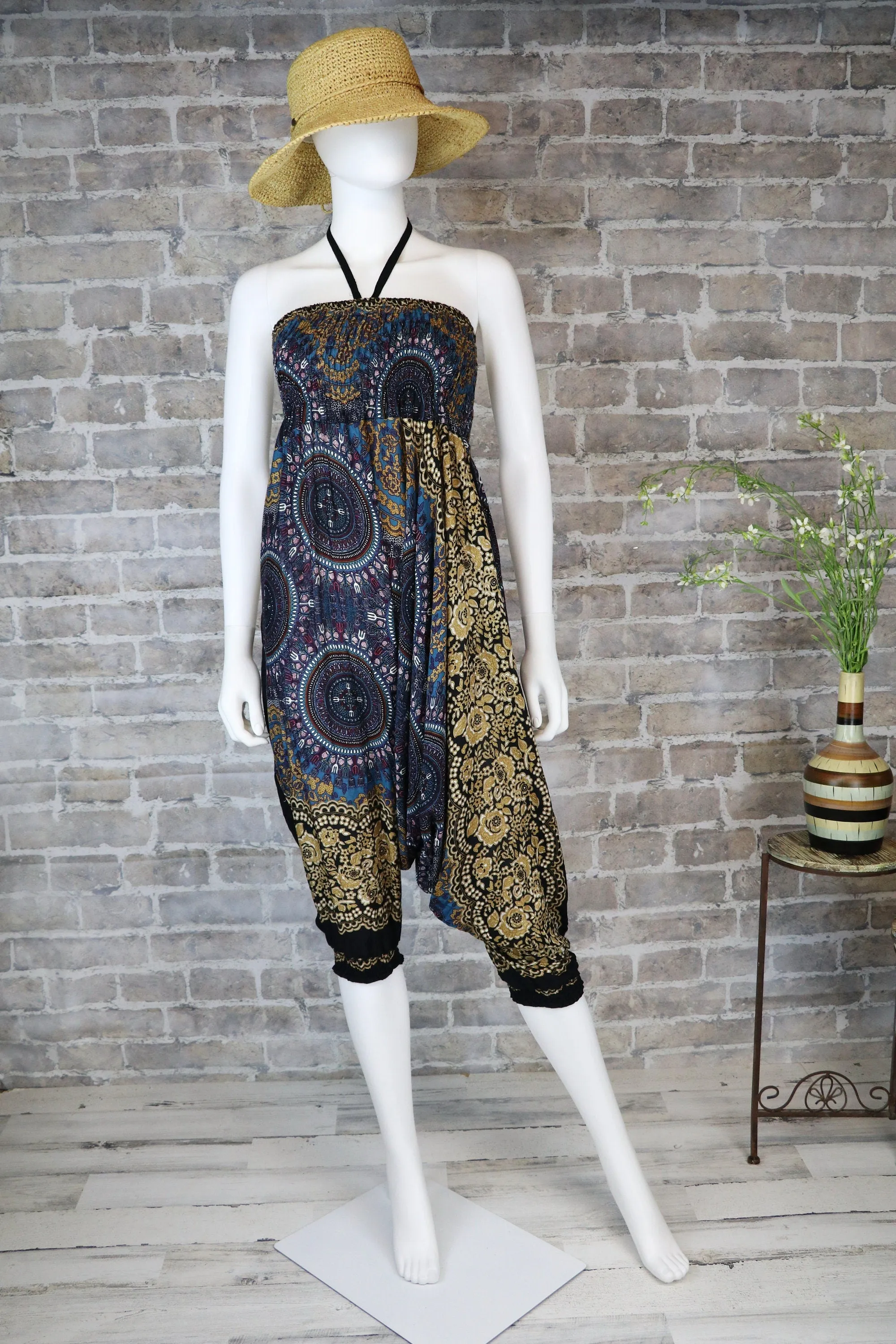 Harem Pants Peacock Baggy Yoga Pants Drop Crotch Bohemian Gypsy Comfy Loungewear Jumpsuits Rompers Festival