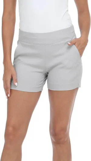 HDE Chino Shorts for Women 4" Inseam Elastic High Waisted Casual Summer Shorts