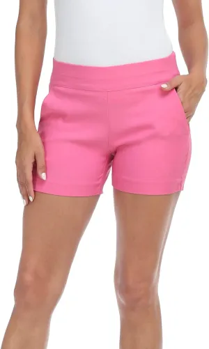 HDE Chino Shorts for Women 4" Inseam Elastic High Waisted Casual Summer Shorts