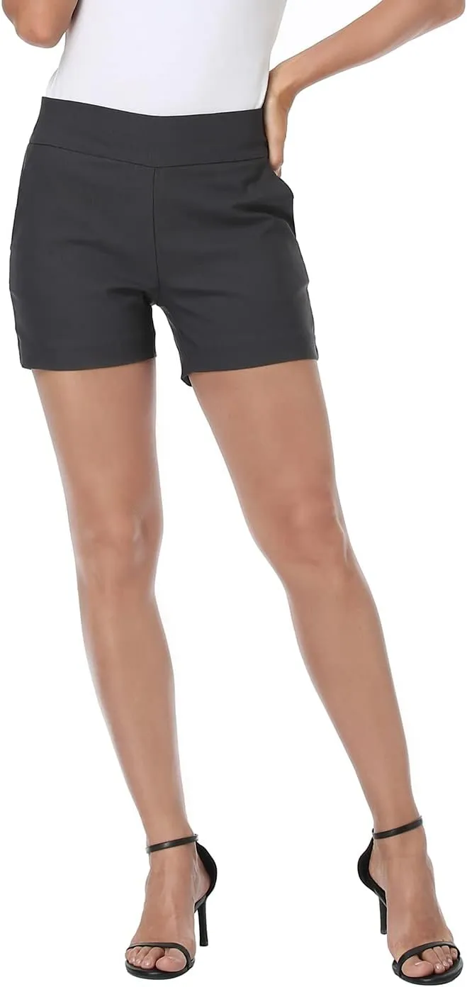 HDE Chino Shorts for Women 4" Inseam Elastic High Waisted Casual Summer Shorts