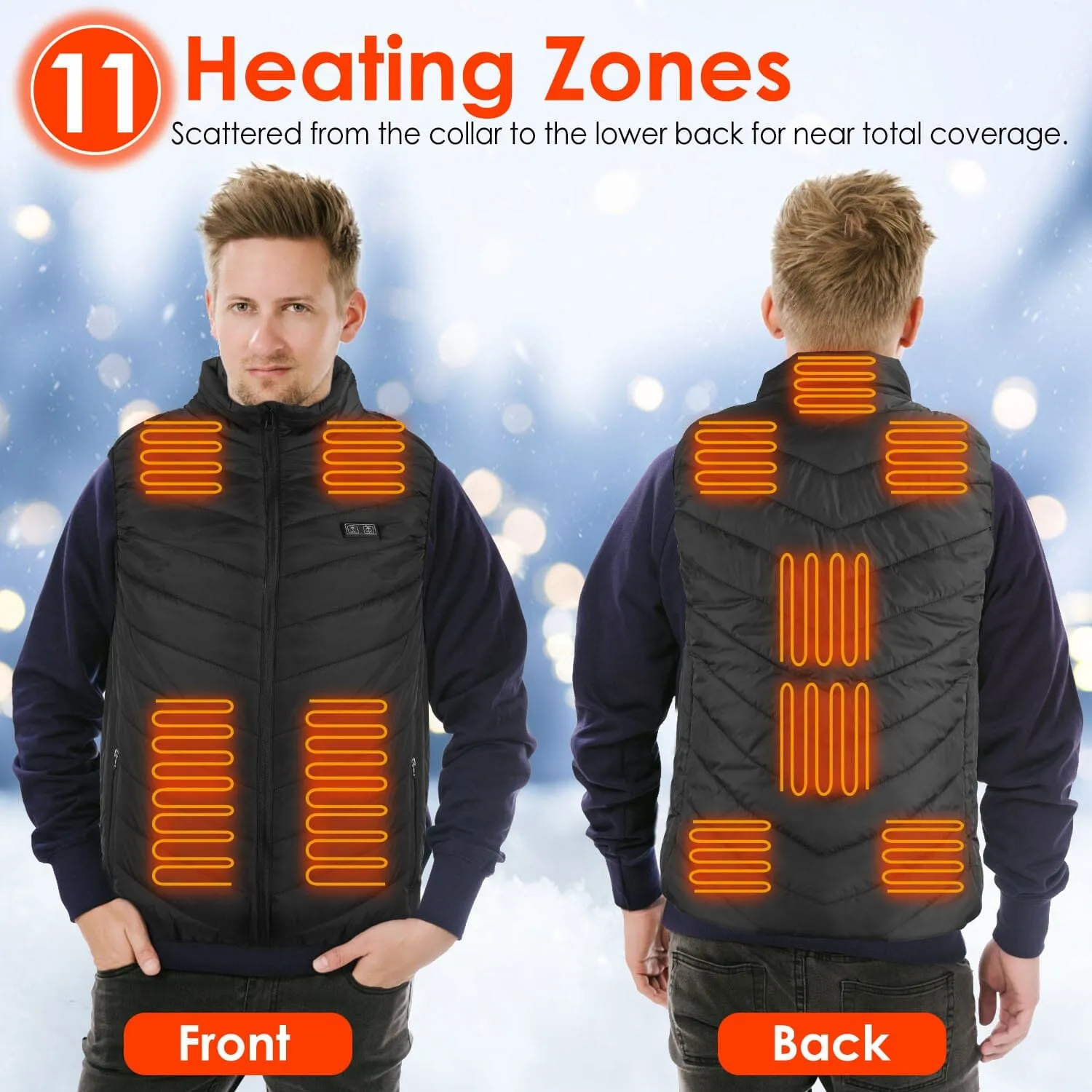 Heated Vest Electric USB Jacket with 3 Temperature Levels