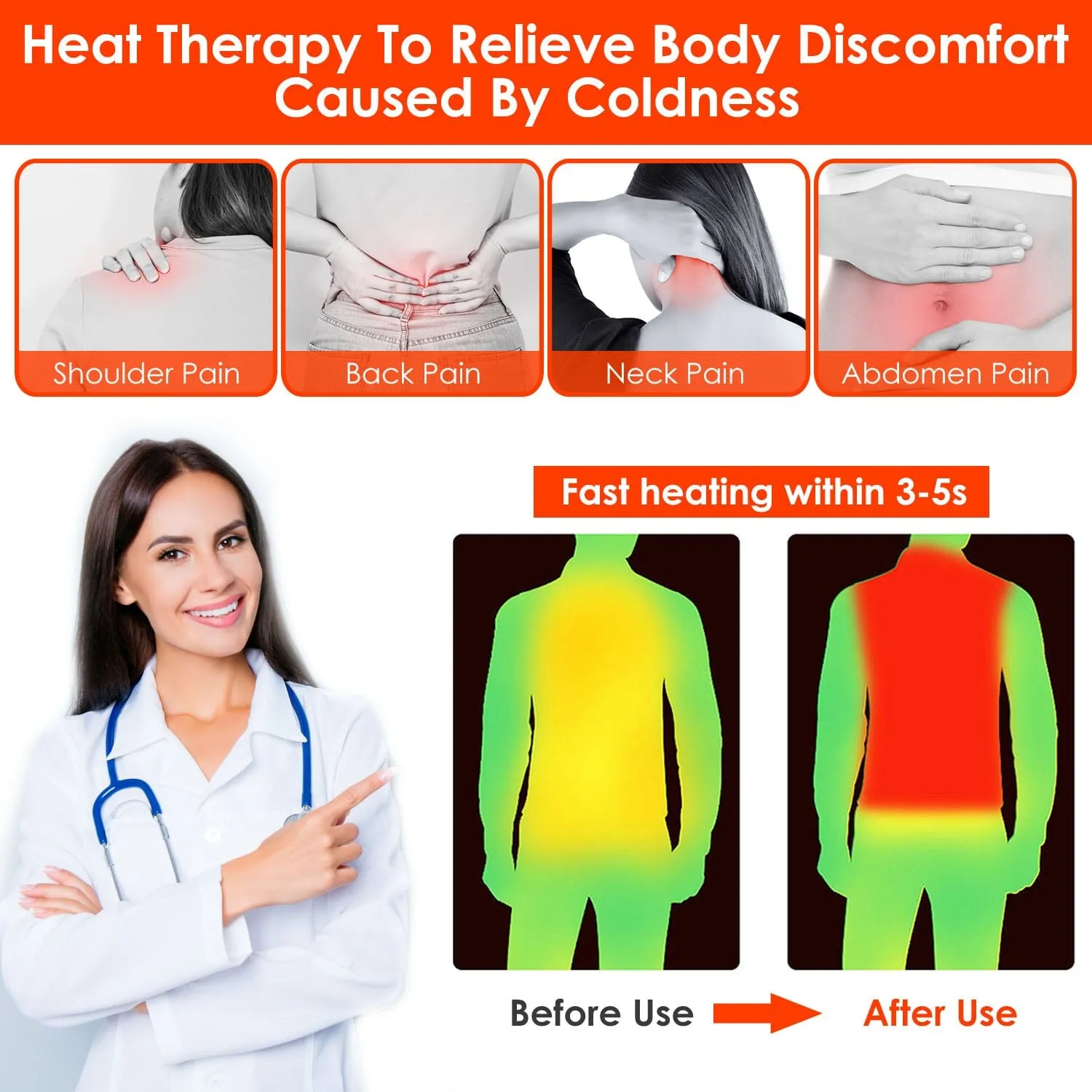 Heated Vest Electric USB Jacket with 3 Temperature Levels
