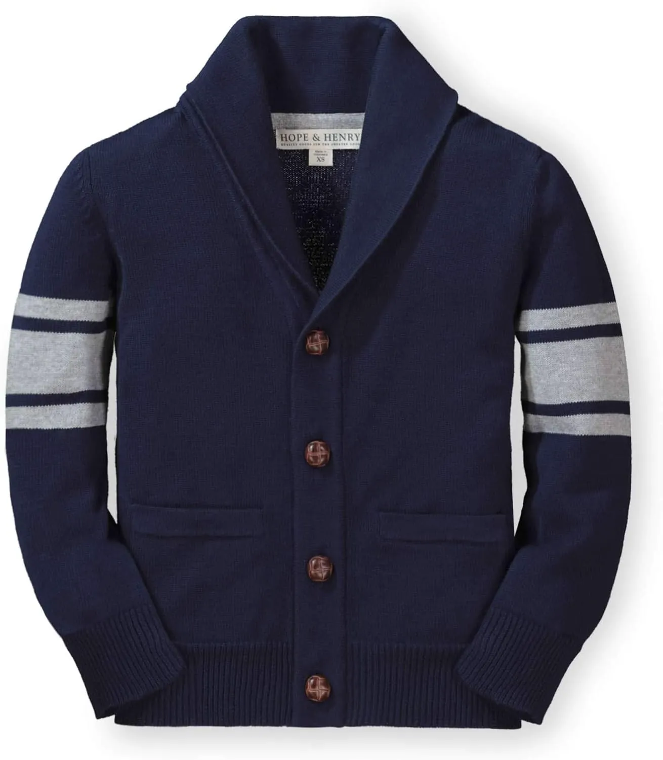 Hope & Henry Boys' Shawl Collar Sweater Cardigan
