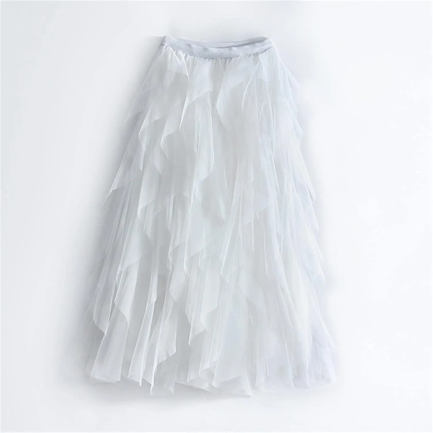 Irregular Mesh Half Length Skirt Women's Spring and Summer Multilayer Cake Skirt Poached Long Skirt Summer Clothing