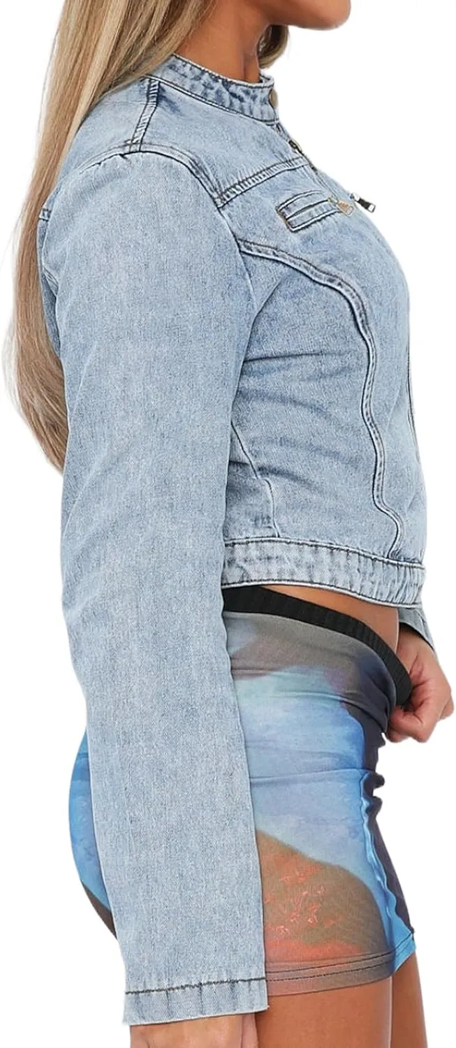 Jean Jacket Women Washed Denim Jacket