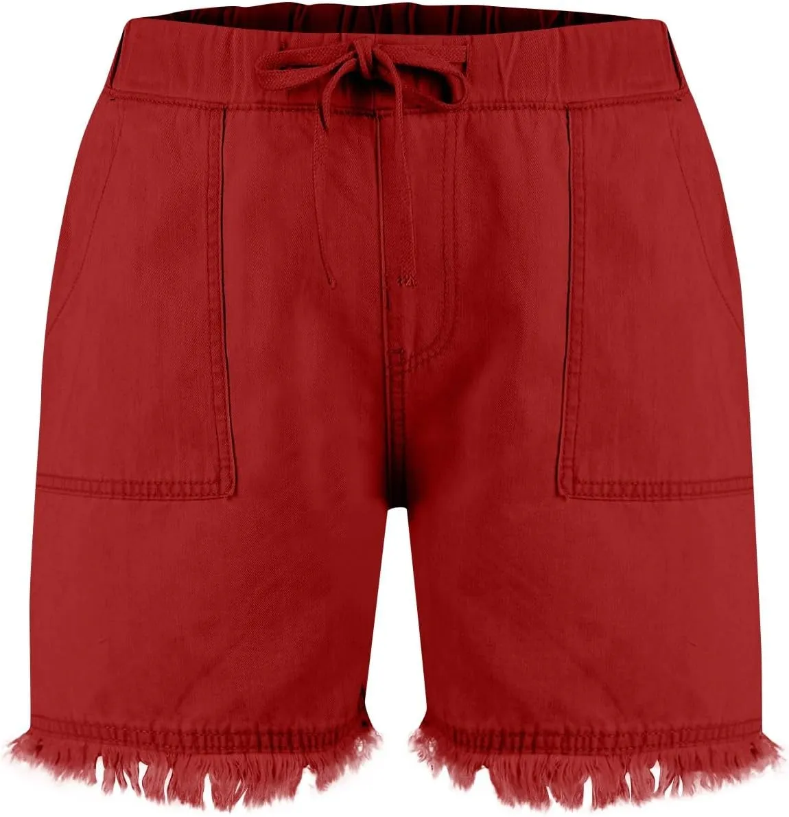 Jean Shorts Womens High Waisted Elastic Baggy Comfy Shorts Y2K Summer Casual Tassel Wide Leg Denim Skort with Pockets