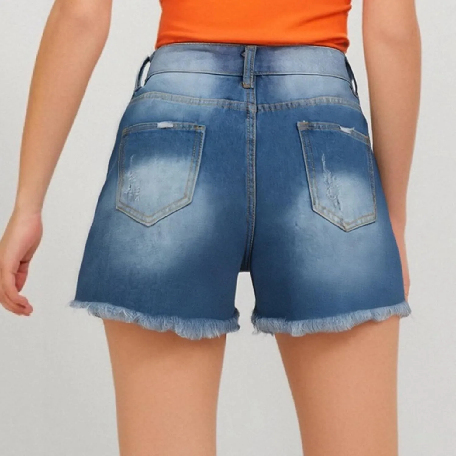 Jean Shorts Womens Jean Shorts for Women Frayed High Waisted Stretchy Ripped Casual Fashion Denim Summer Pants