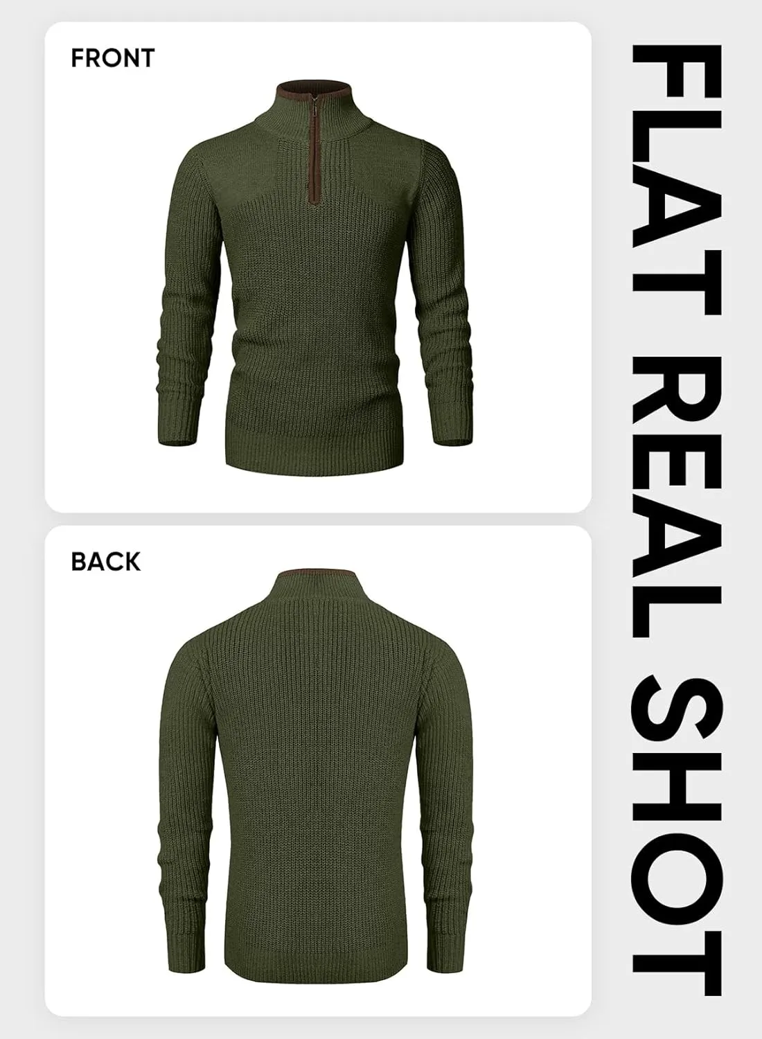 JMIERR Mens Quarter Zip Sweater Lightweight Mock Neck Casual Long Sleeve Knitted Solid Pullover Sweaters