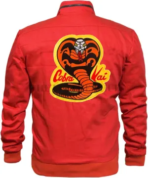 Johnny Lawrence Karate Kid Red Cobra Mens Kobra Kai Series Cotton Jacket-Johnny Lawrence Karate Kid Jacket