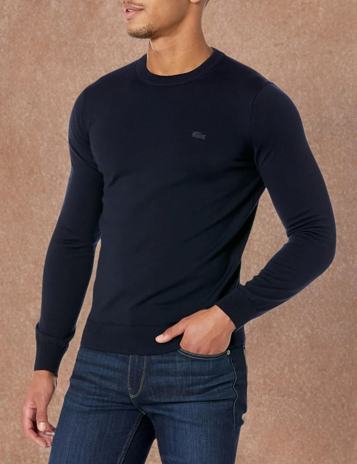 Lacoste Men's Crew Neck Merino Wool Sweater