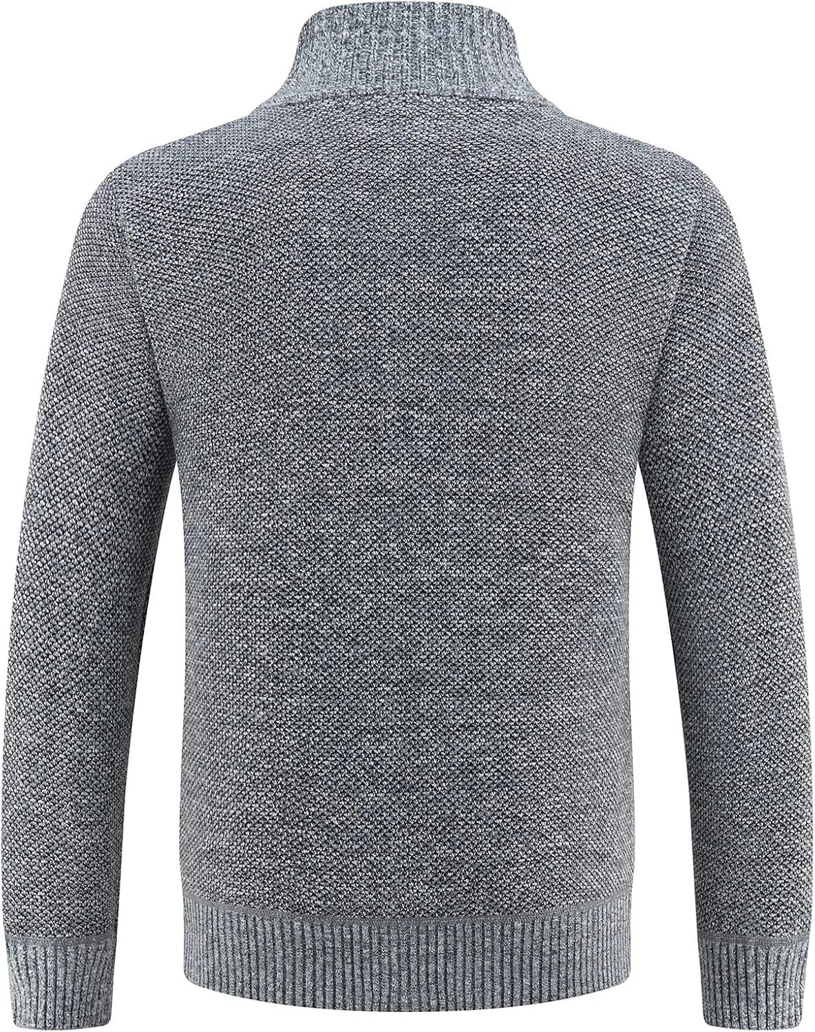 Lamgool Men's Full Zip Sweater Knit Long Sleeve Stand Collar Cardigan Sweaters