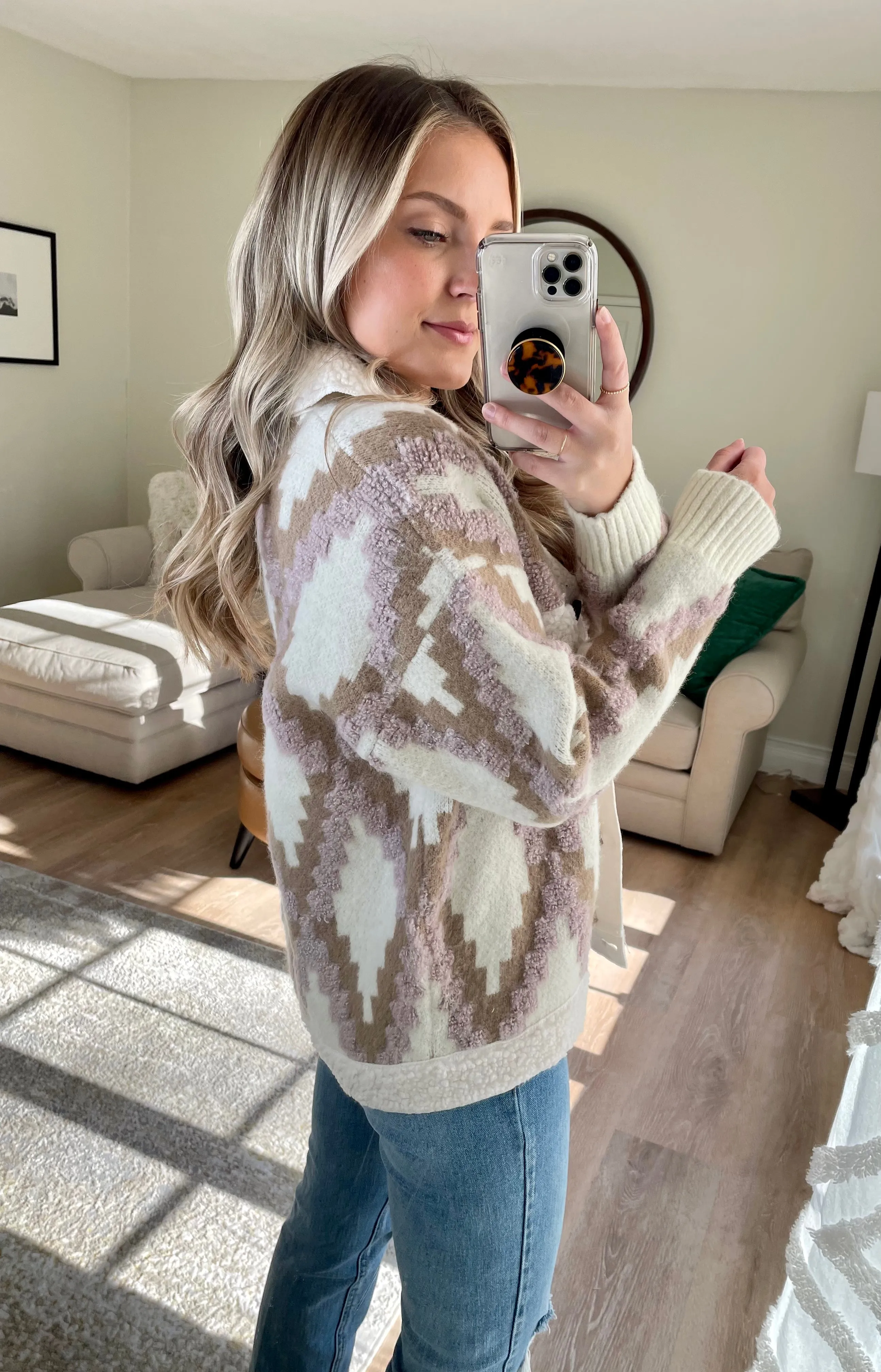 Latte Mauve Fur Lined Shacket