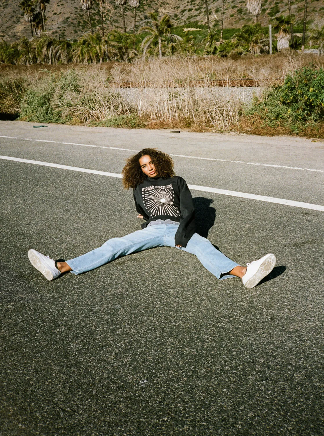 Lineup Oversized Crew Neck Sweatshirt - Anthracite