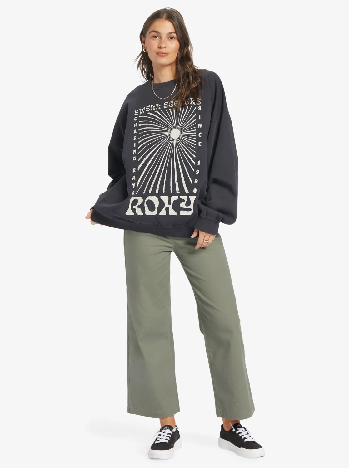Lineup Oversized Crew Neck Sweatshirt - Anthracite