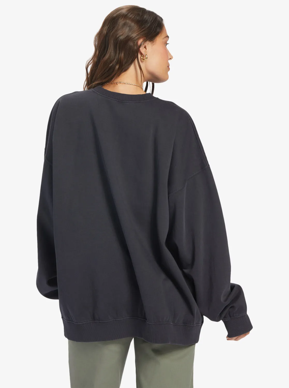 Lineup Oversized Crew Neck Sweatshirt - Anthracite