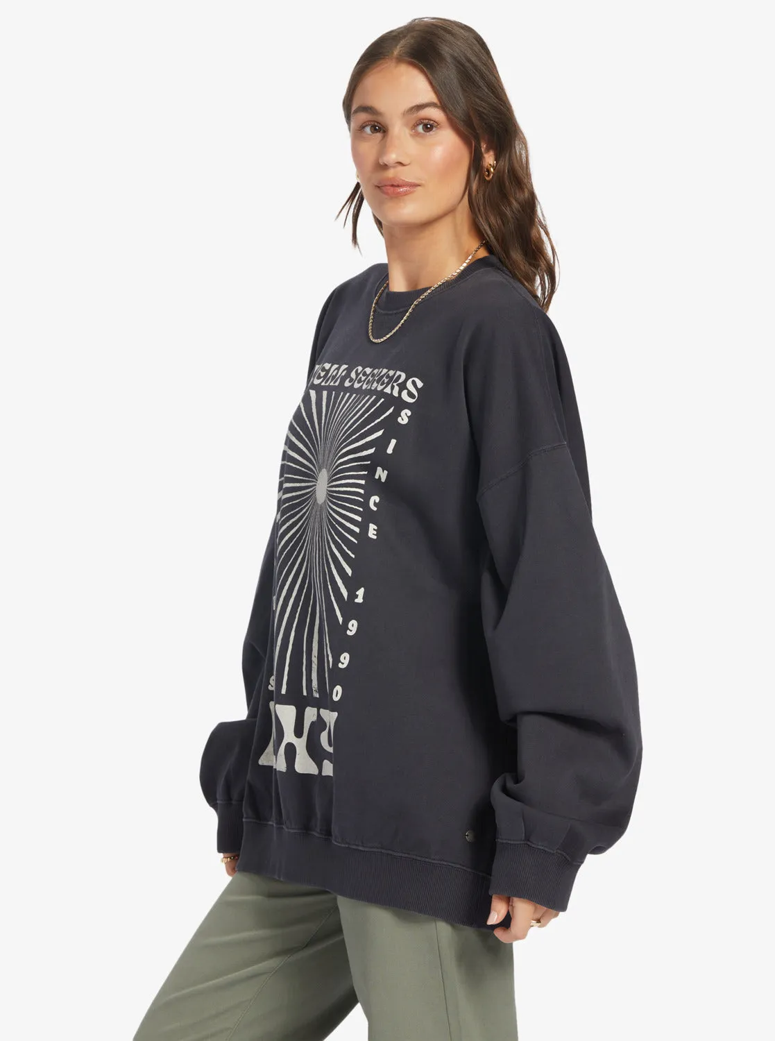 Lineup Oversized Crew Neck Sweatshirt - Anthracite