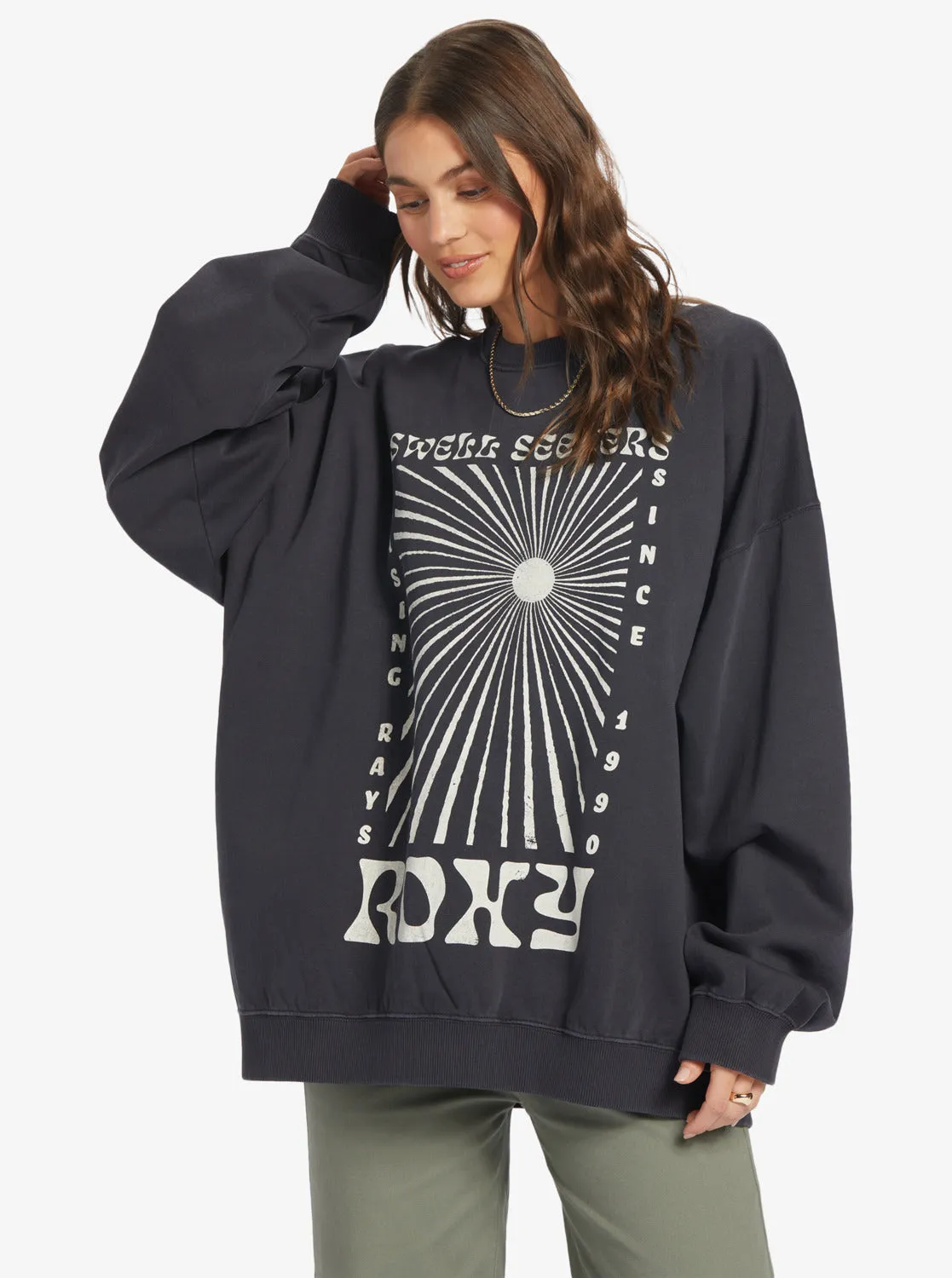 Lineup Oversized Crew Neck Sweatshirt - Anthracite
