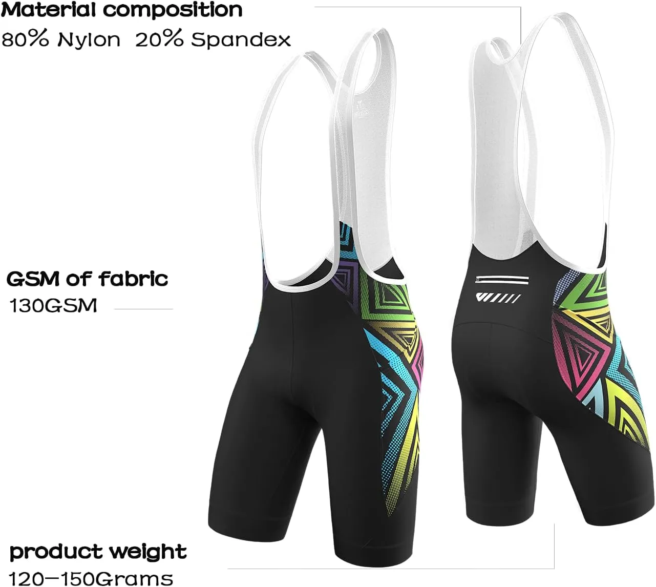 Logas Cycling Bib Shorts Men Cycling Shorts with Shoulder Straps Bike Biking Bibs with 4D Padding Breathable Quick-Dry