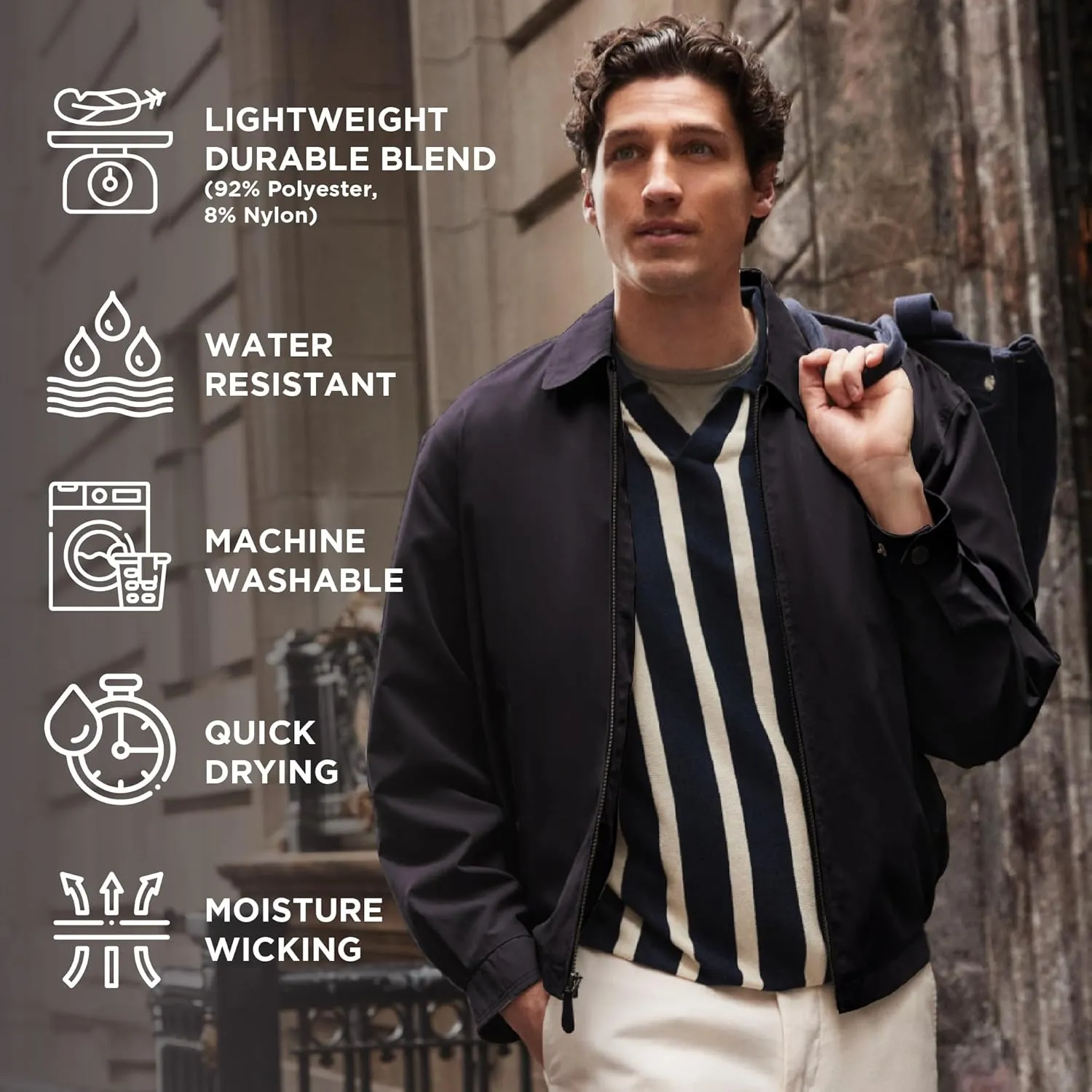 LONDON FOG Men's Auburn Zip-Front Golf Jacket (Regular & Big-Tall Sizes)