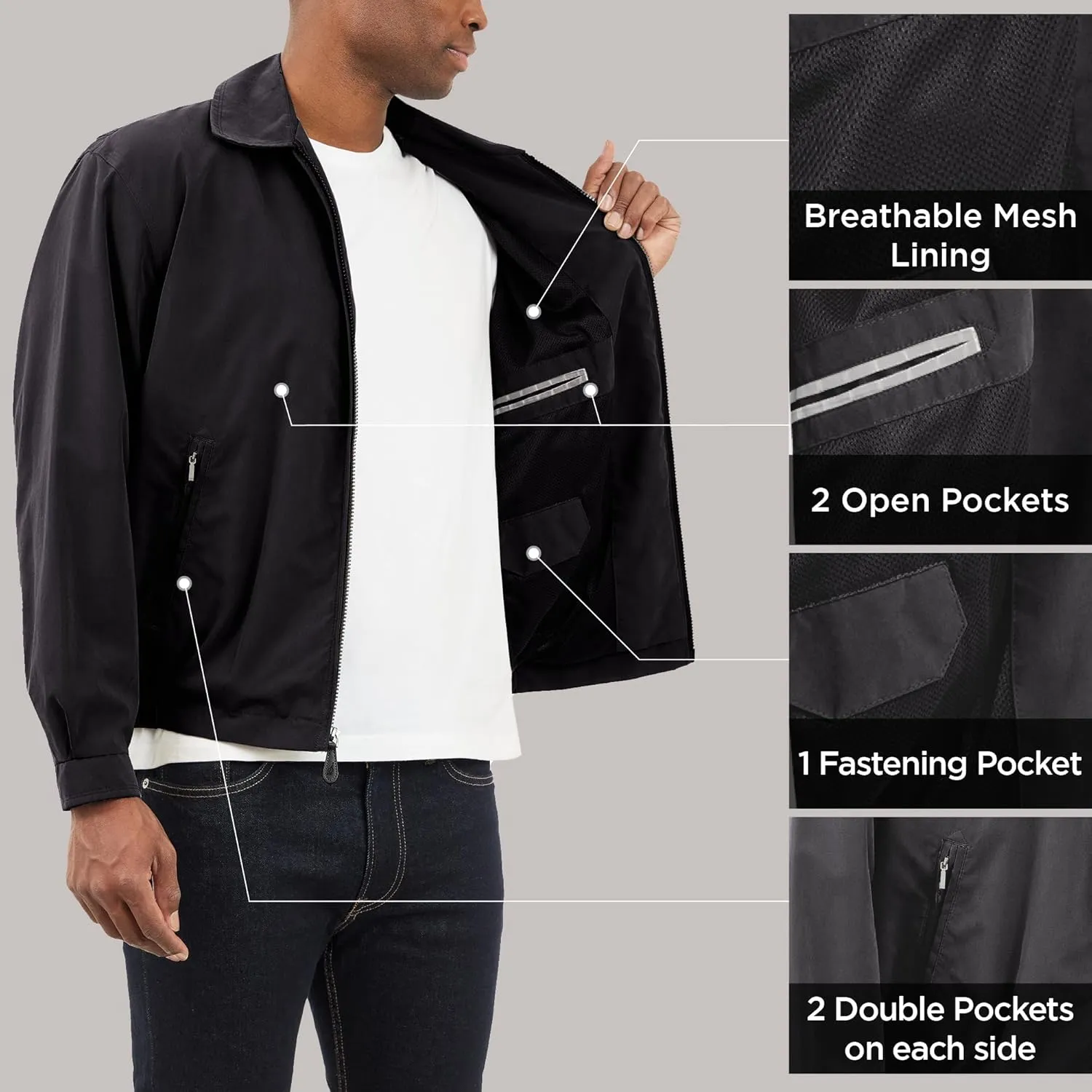 LONDON FOG Men's Auburn Zip-Front Golf Jacket (Regular & Big-Tall Sizes)