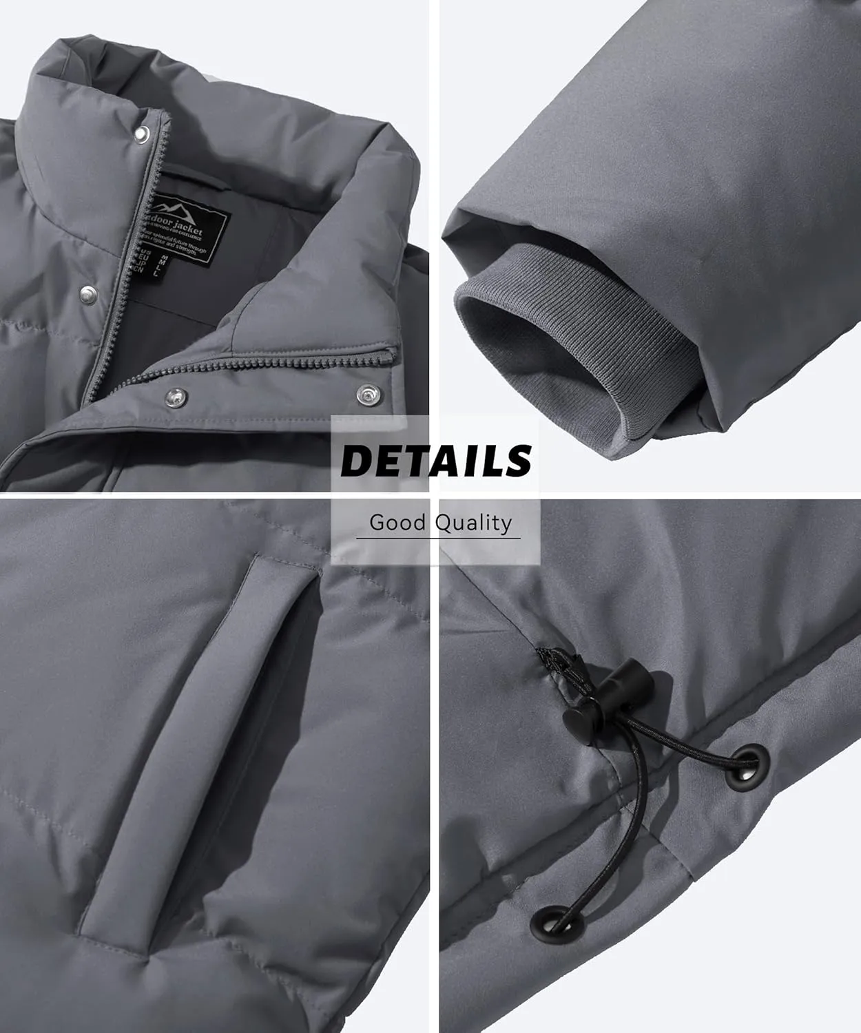 MAGCOMSEN Men's Down Jacket Warm Puffer Jacket Winter Coats Water Resistant Windproof Insulated Jacket