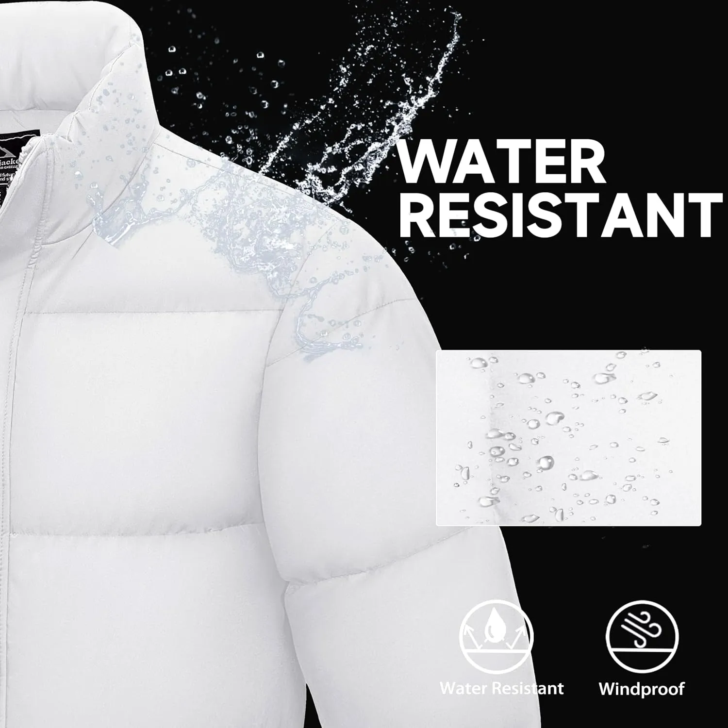 MAGCOMSEN Men's Down Jacket Warm Puffer Jacket Winter Coats Water Resistant Windproof Insulated Jacket