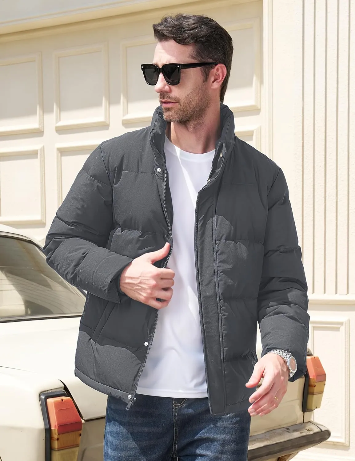 MAGCOMSEN Men's Down Jacket Warm Puffer Jacket Winter Coats Water Resistant Windproof Insulated Jacket