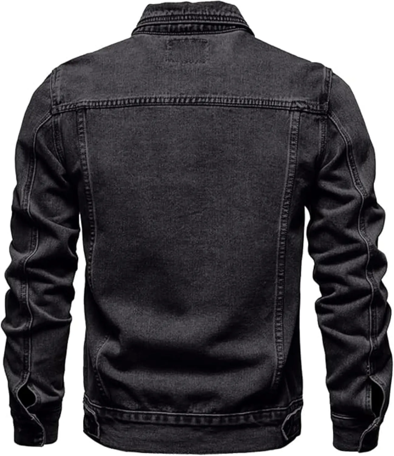 Maiyifu-GJ Mens Distressed Denim Jacket Casual Slim Fit Jean Jacket Button Front Washed Jean Trucker Jacket