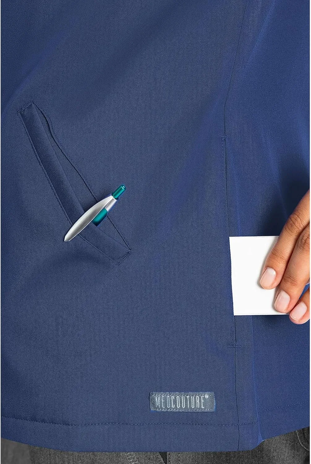 Med Couture Women's Scrub Warm-Up Jacket Raglan with 4 Pockets with Ultra Soft and Durable Fabric - MC7660