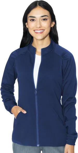 Med Couture Women's Scrub Warm-Up Jacket Raglan with 4 Pockets with Ultra Soft and Durable Fabric - MC7660