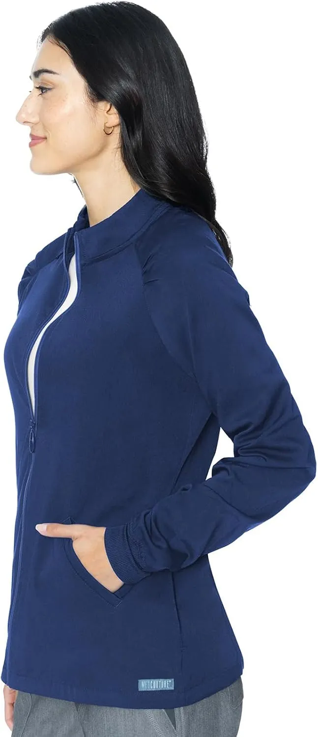 Med Couture Women's Scrub Warm-Up Jacket Raglan with 4 Pockets with Ultra Soft and Durable Fabric - MC7660