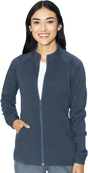 Med Couture Women's Scrub Warm-Up Jacket Raglan with 4 Pockets with Ultra Soft and Durable Fabric - MC7660