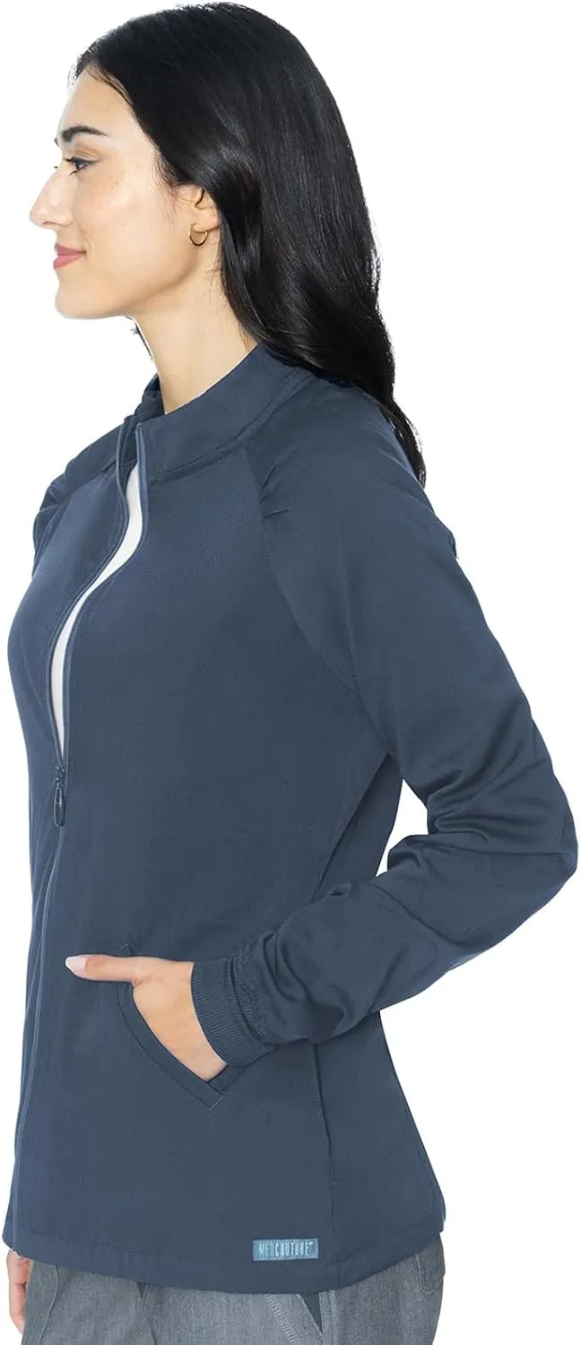 Med Couture Women's Scrub Warm-Up Jacket Raglan with 4 Pockets with Ultra Soft and Durable Fabric - MC7660