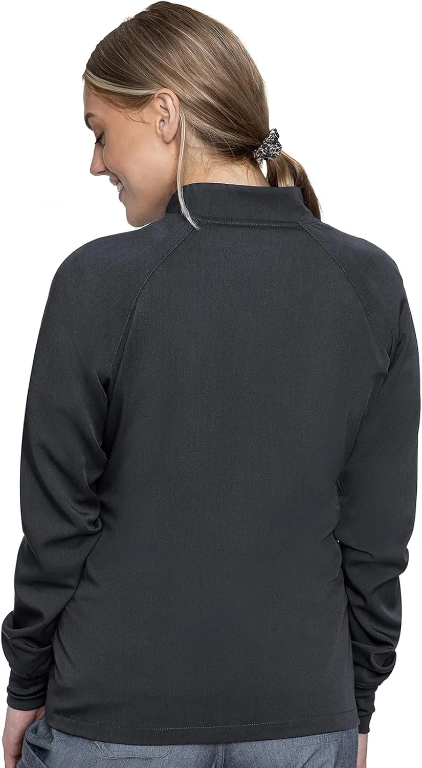 Med Couture Women's Scrub Warm-Up Jacket Raglan with 4 Pockets with Ultra Soft and Durable Fabric - MC7660