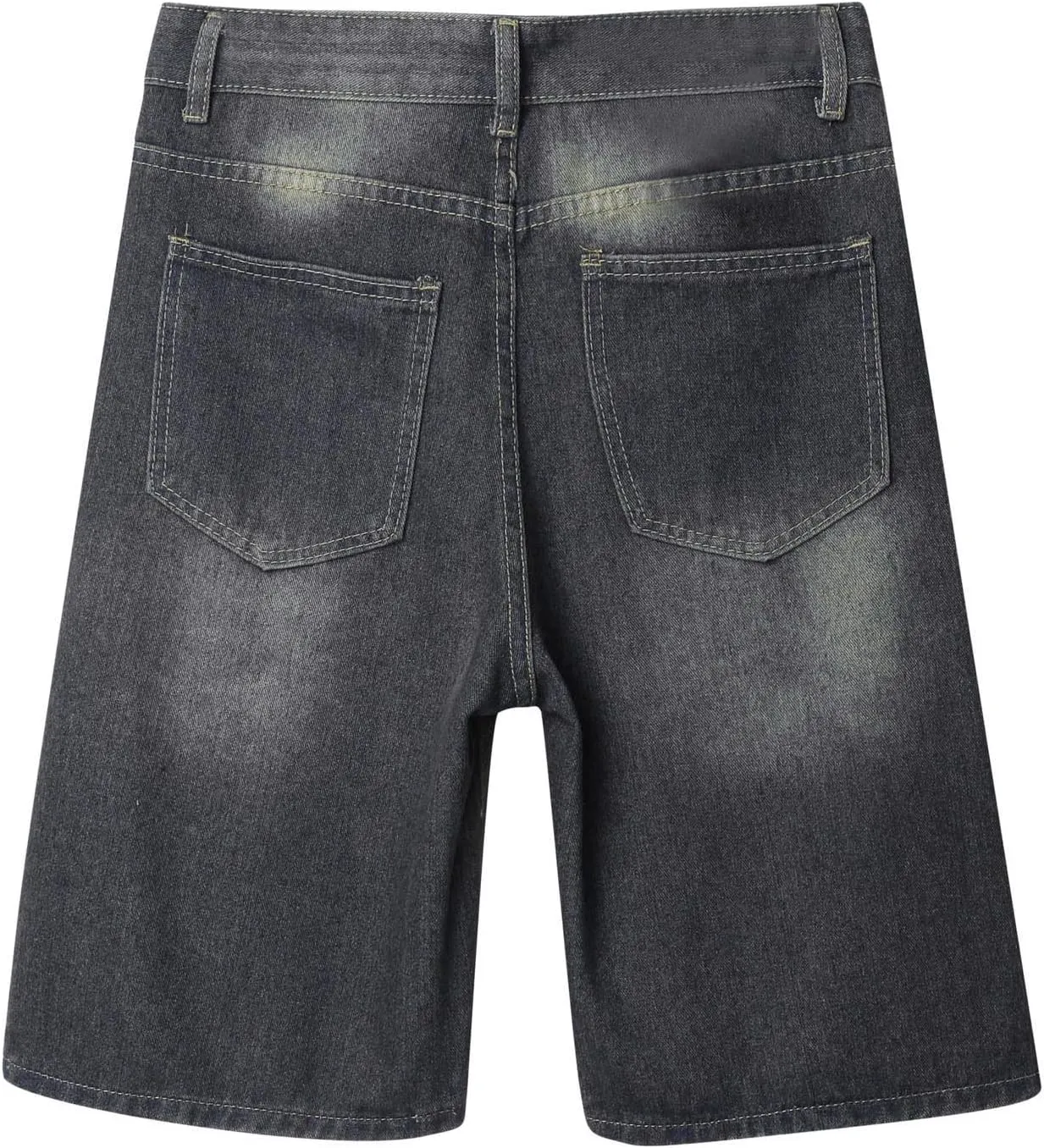 Men Baggy Jean Shorts Loose Fit Mid Denim Shorts Summer Casual Y2K Hip Hop Streetwear