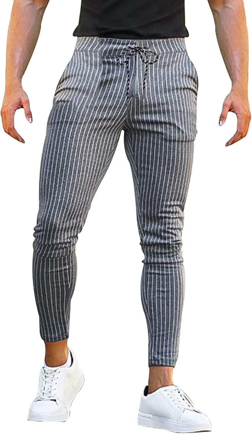 Men Cargo Jogger Lightweight Tapered Hiking Pants Sport Running Sweatpants for Training Elastic Waist Drawstring Jeans