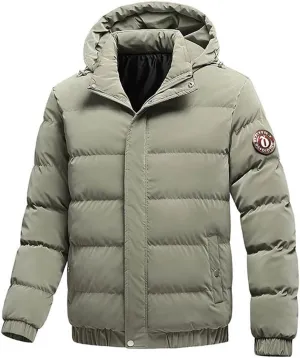 Men Cotton-Padded Puffer Windbreakers Winter Parkas Bomber Jackets Warm Thicken Ski Camping Coats