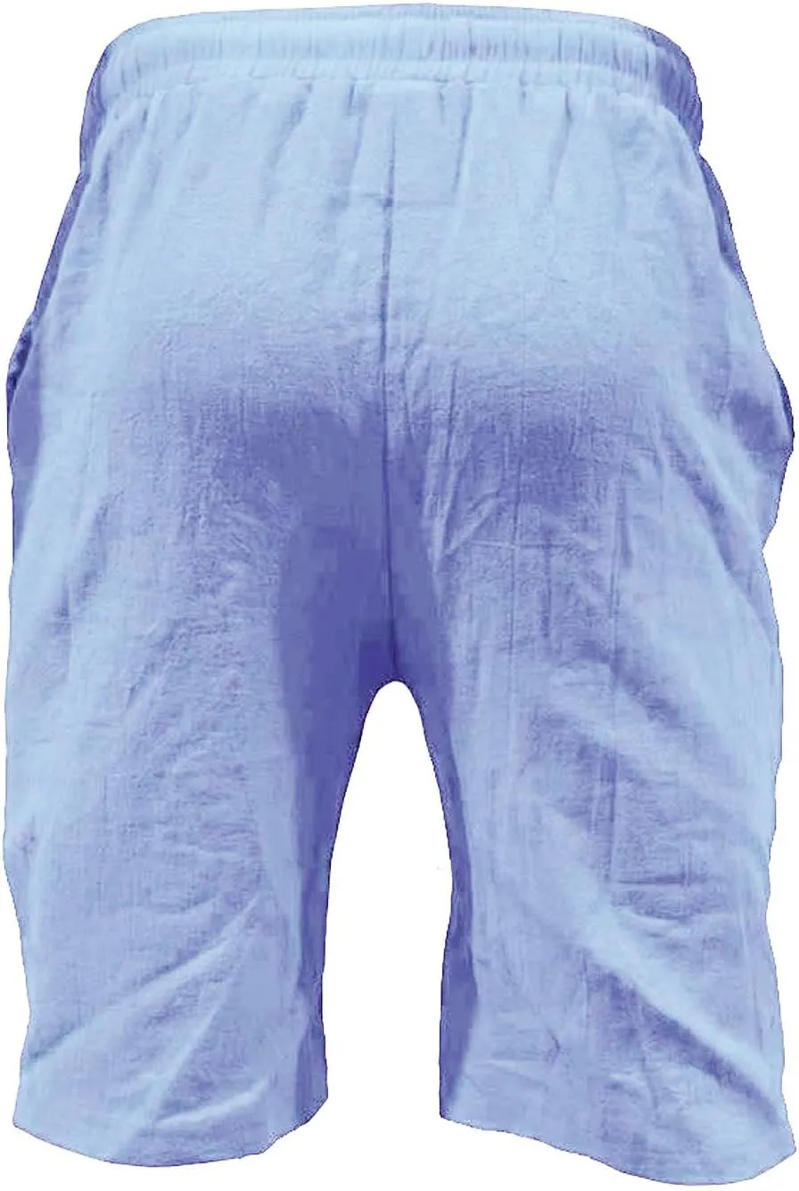 Mens 4XL Linen Summer Beach Shorts Beach Shorts Casual Cotton Linen Shorts Mens 4XL Linen Summer Beach Shorts Mens