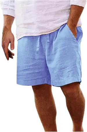 Mens 4XL Linen Summer Beach Shorts Beach Shorts Casual Cotton Linen Shorts Mens 4XL Linen Summer Beach Shorts Mens