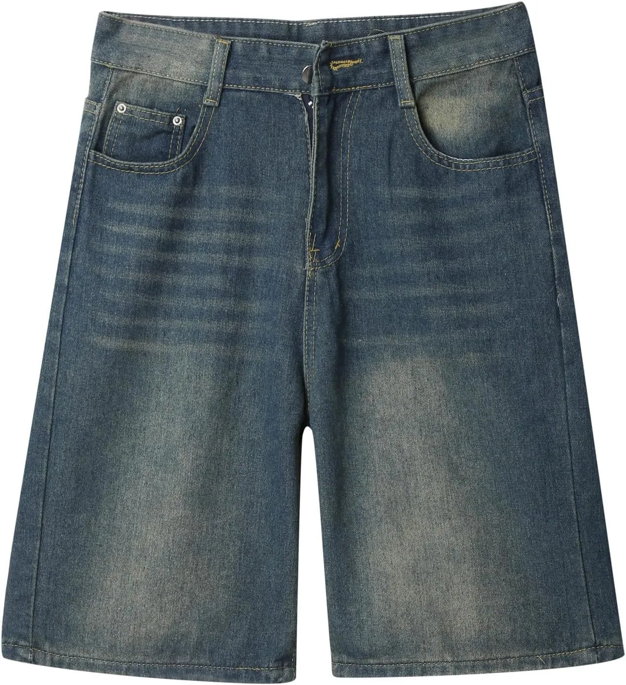 Mens Baggy Jean Shorts Loose Fit Below Knee Denim Shorts Summer Casual Aesthetic Pants Trendy Outfits