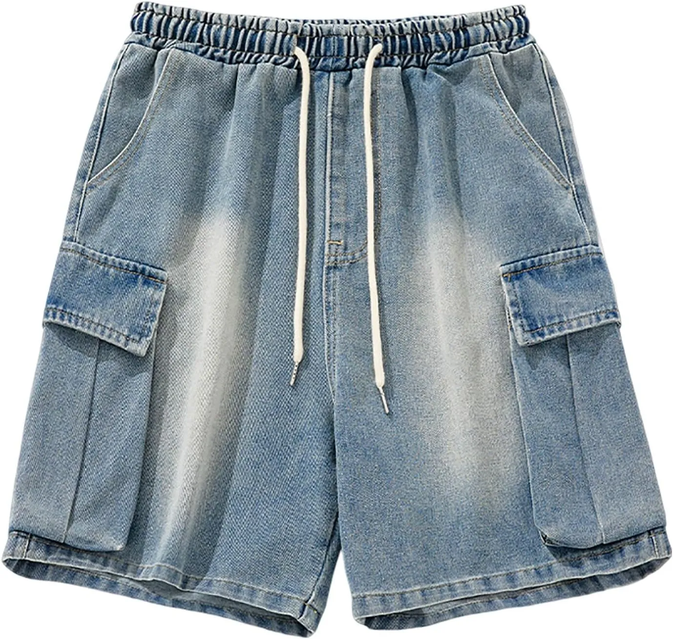 Men's Baggy Jean Shorts Loose Fit Mid Denim Shorts Summer Casual Hip Hop 2025 Trendy Streetwear