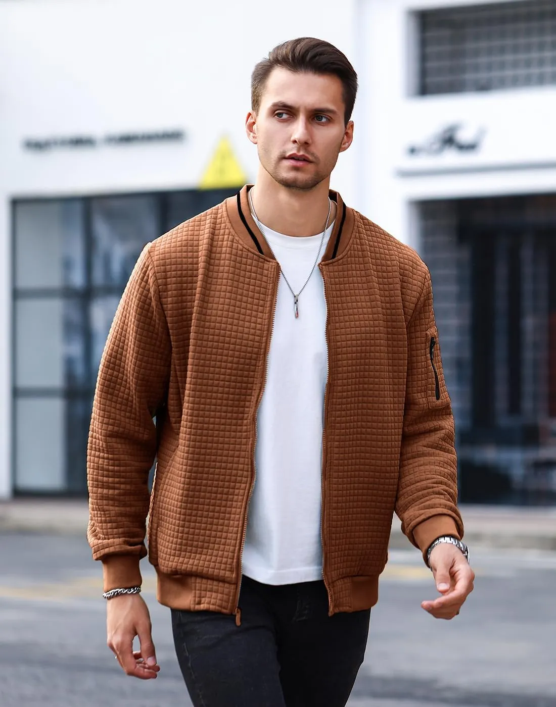 Mens Casual Jacket Lightweight Jacket Varsity Coat