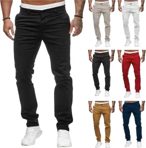 Men's Chinos Pants Slim Fit Stretchy Dress Pants Flat-Front Tapered Legs Slacks for Casual to Semi-Formal Occasions