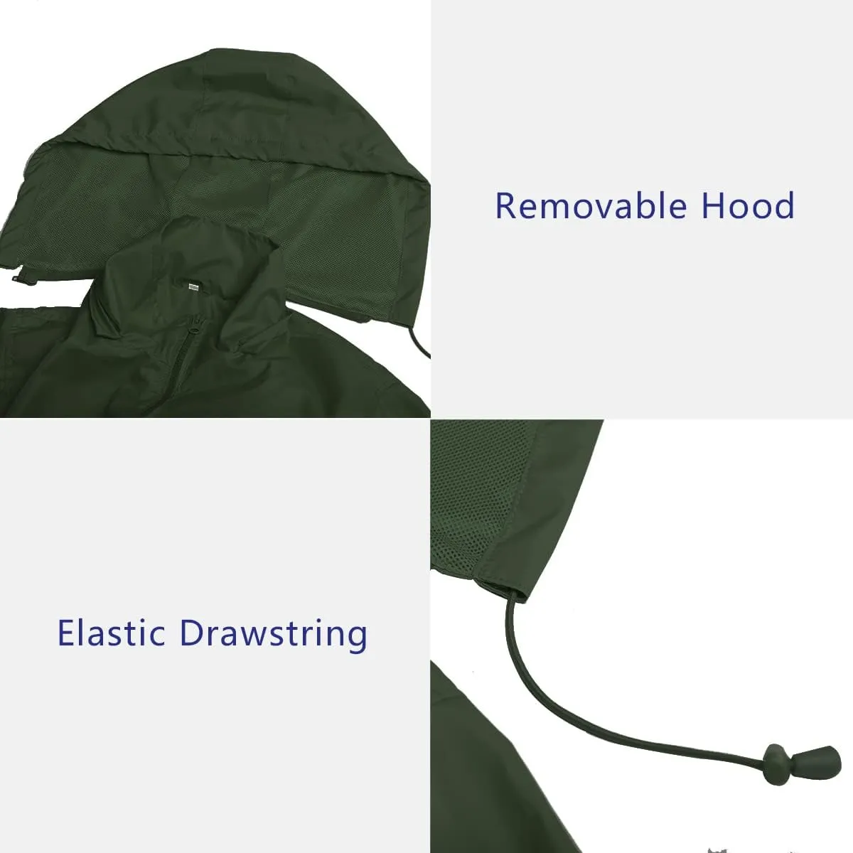 Mens Lightweight Windbreaker Jacket Waterproof Rain Jacket with Hood Soft Shell Jacket