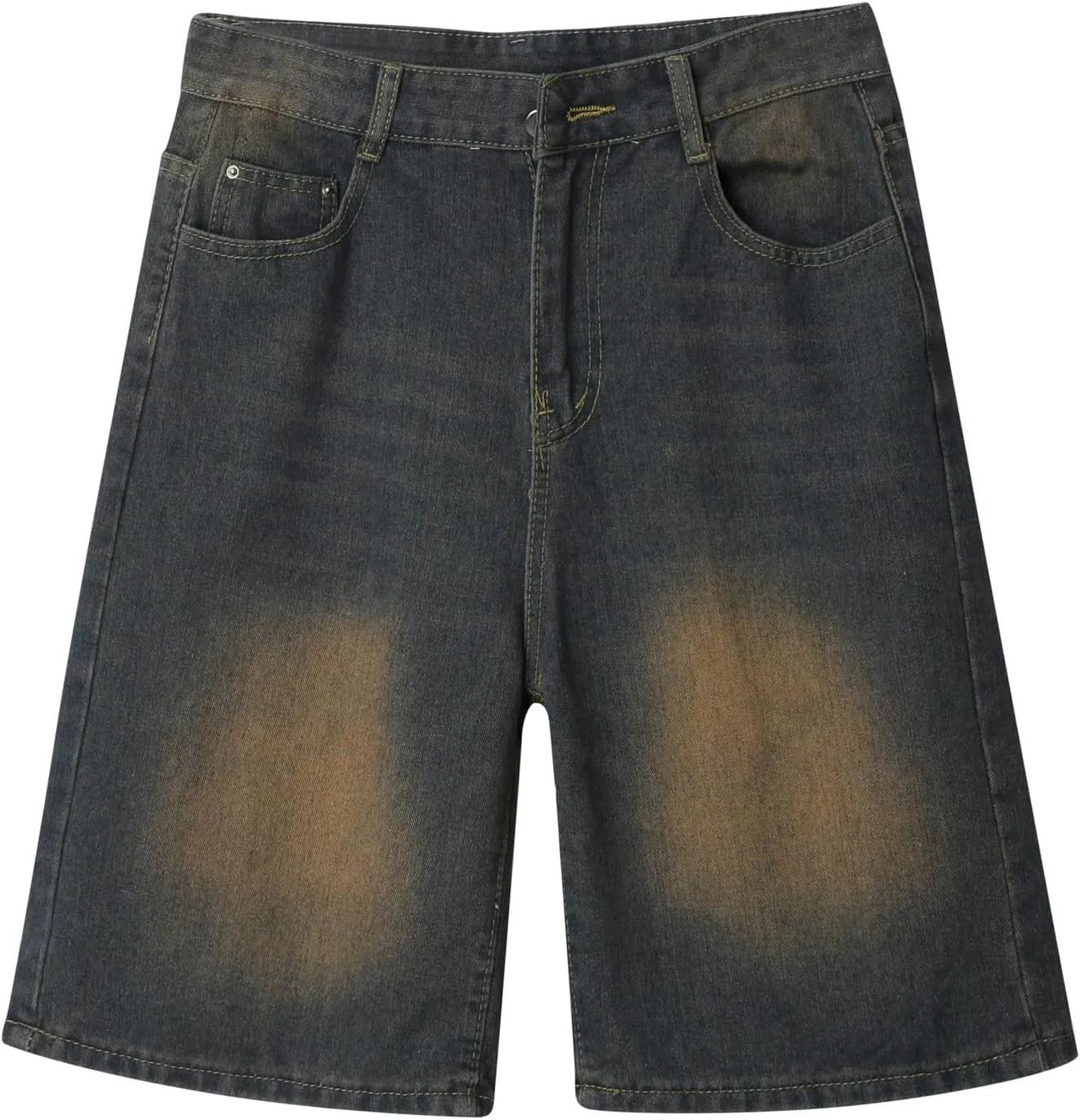 Mens Loose Hip Hop Cropped Jean Shorts Work Denim Shorts with Pockets Summer Casual 2025 Trendy Streetwear